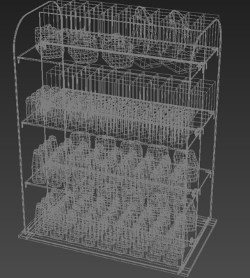 洗发产品超市展示台3D模型材质与图文设计详解